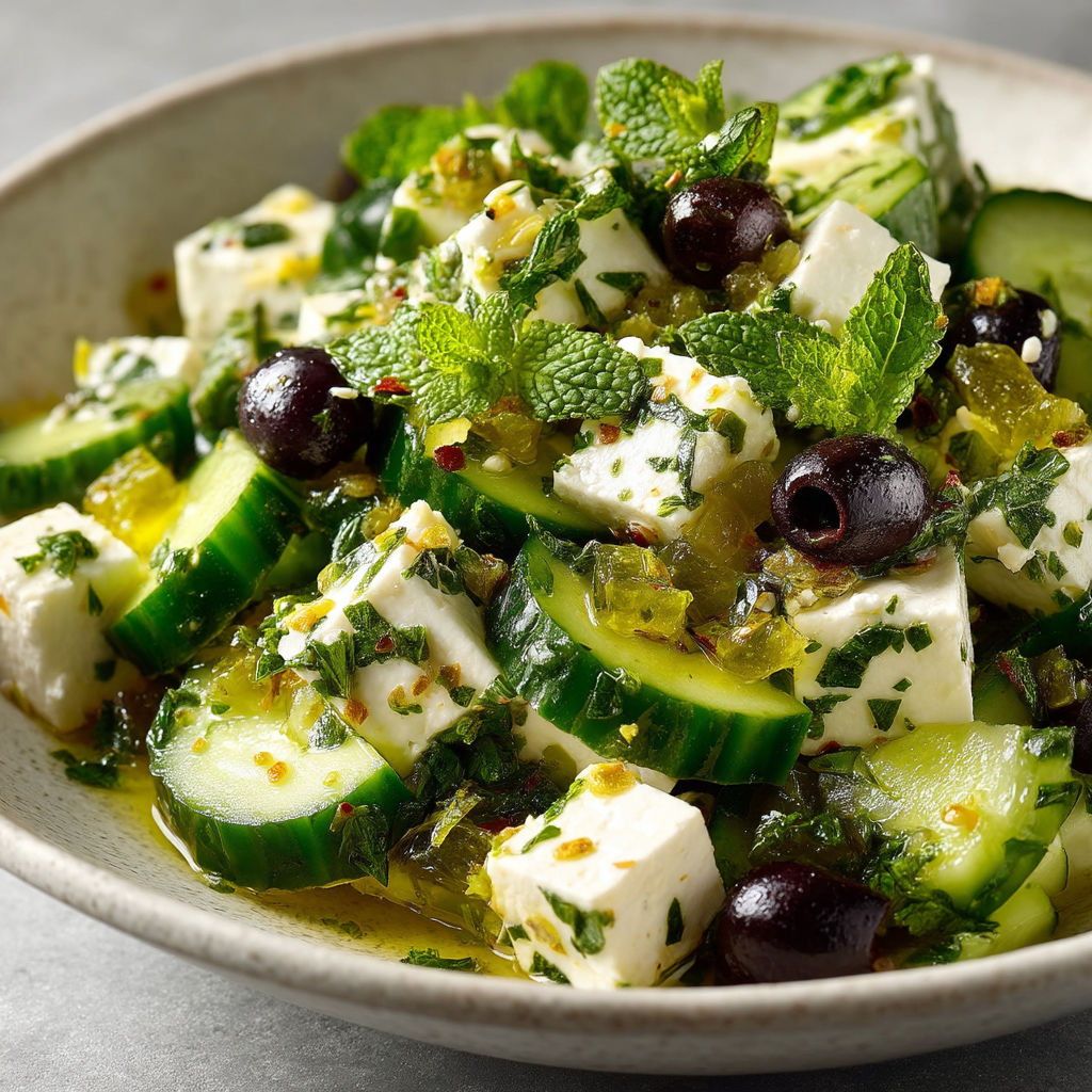 Une salade de fruits et de fromage.