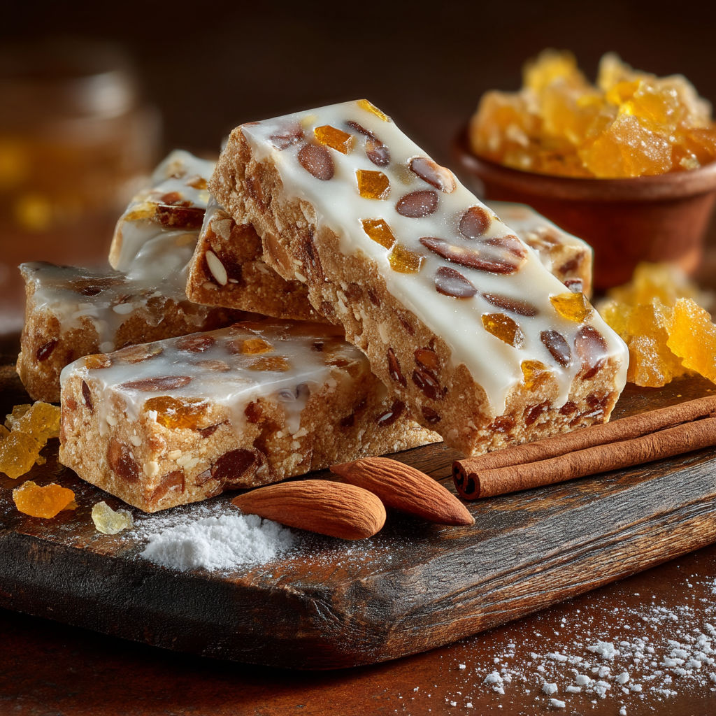 Leckerlis de Bâle : biscuits épicés au miel et fruits confits.