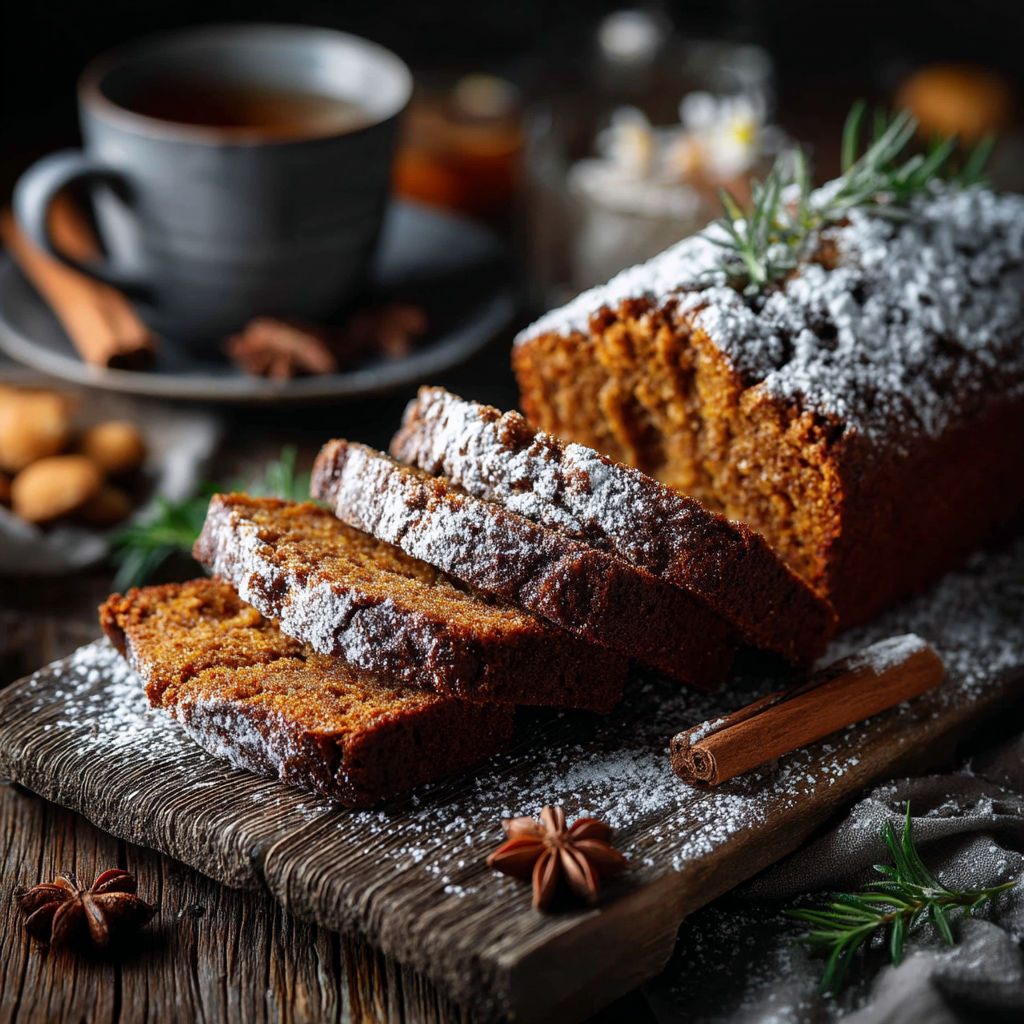 Une baguette de pain avec des grains de cinnamon sur une table.