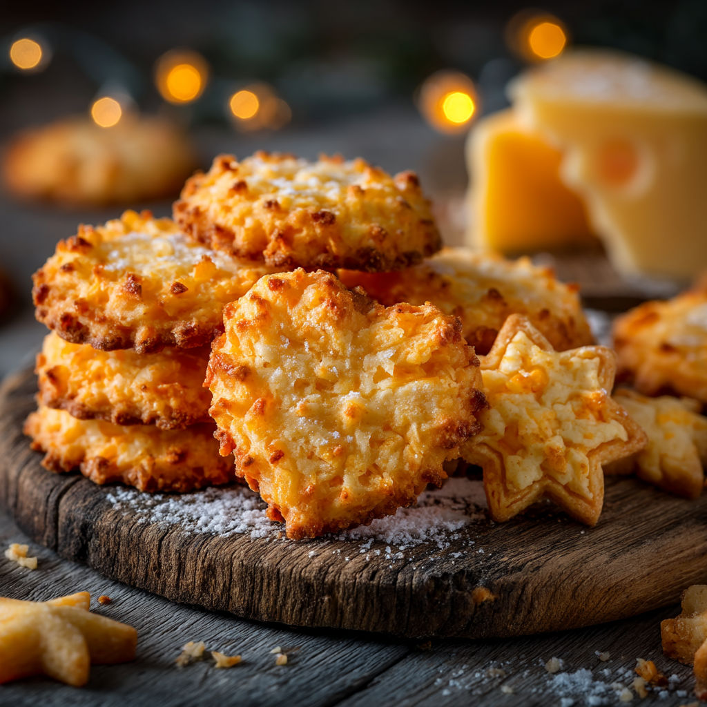 Une pile de biscuits de casserole avec des étoiles de sucre sur le dessus.
