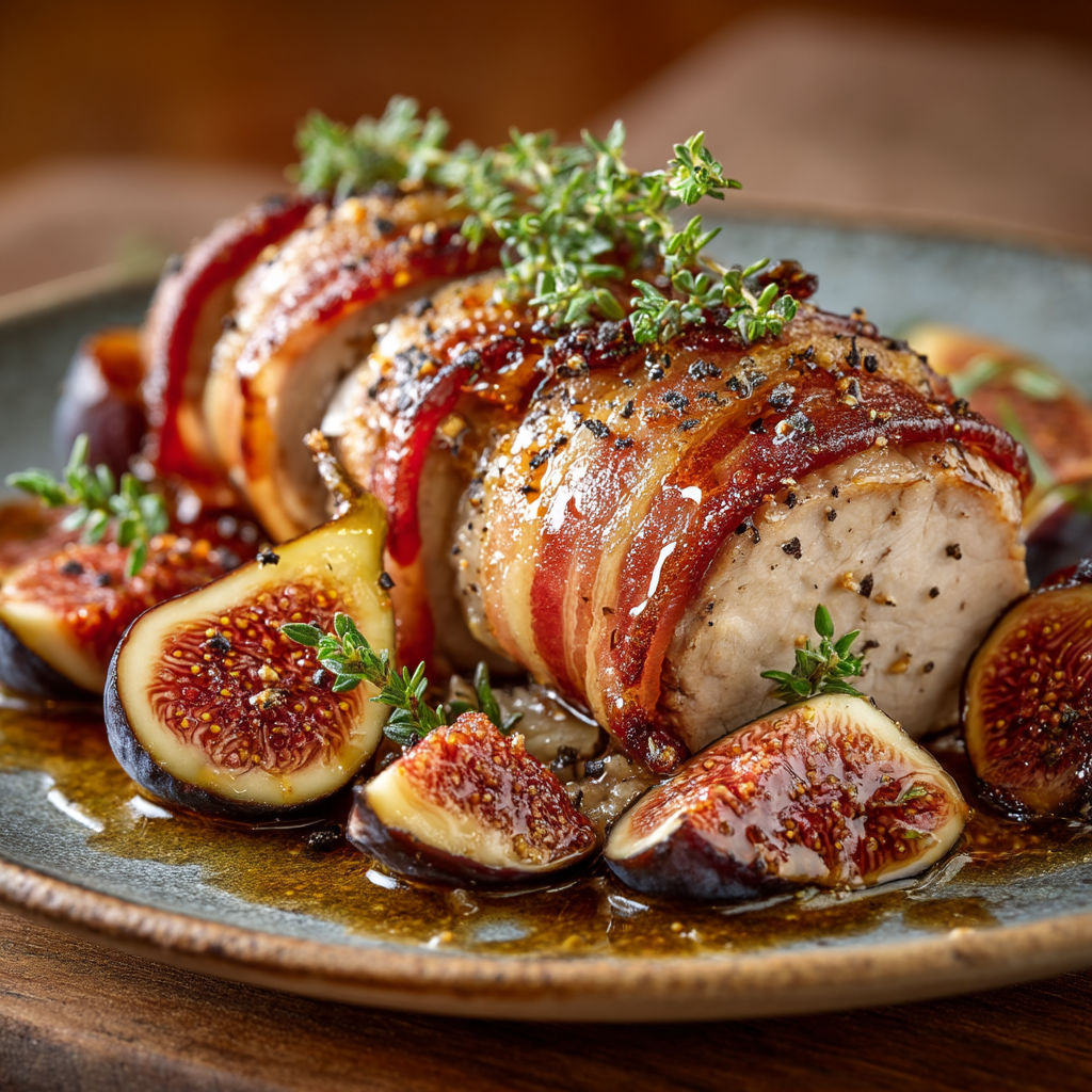 Filet mignon au lard fumé, figues et thym : l'accord parfait de l'automne.