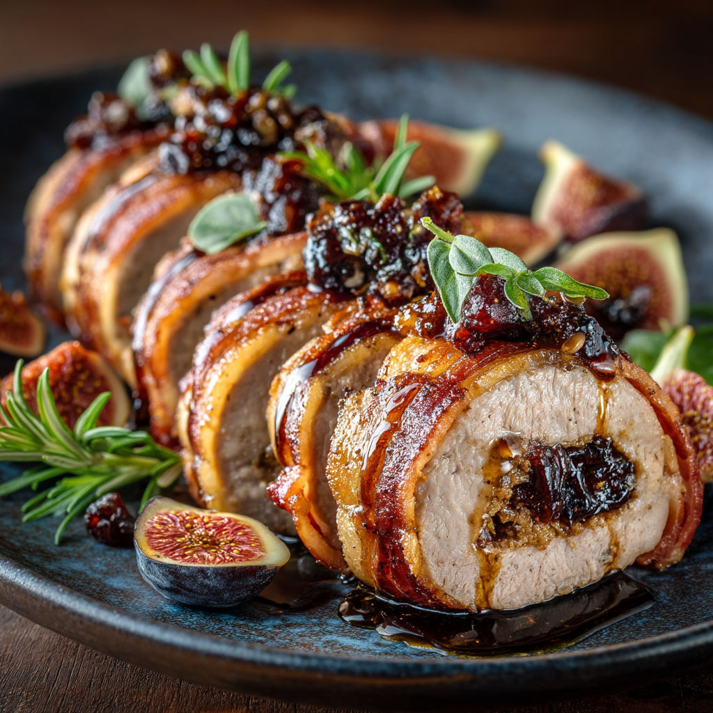 Un plat de viande avec des fruits et des épices.