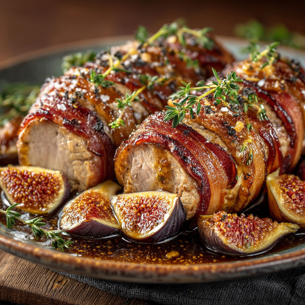 Filet mignon au lard fumé, figues et thym : l'accord parfait de l'automne.