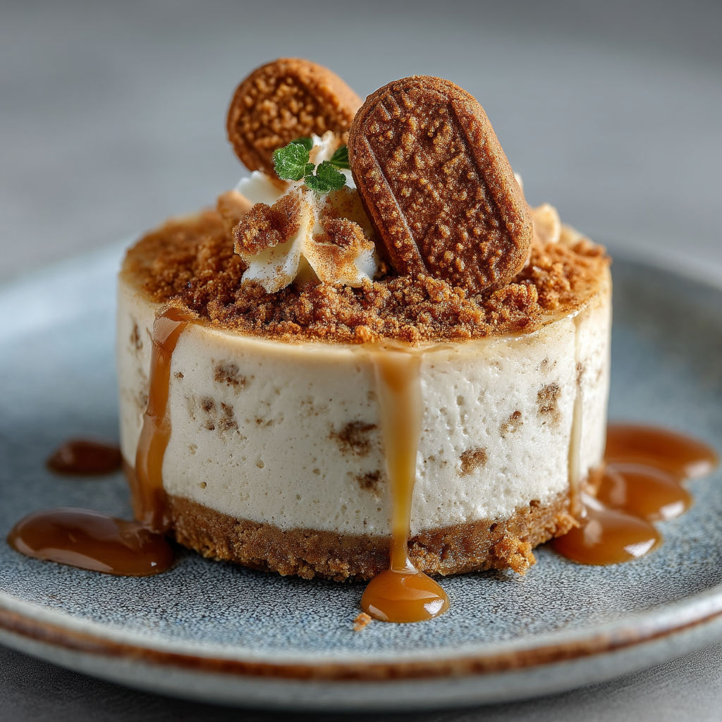 Une tarte au caramel avec des croutons de caramel et des crêpes.