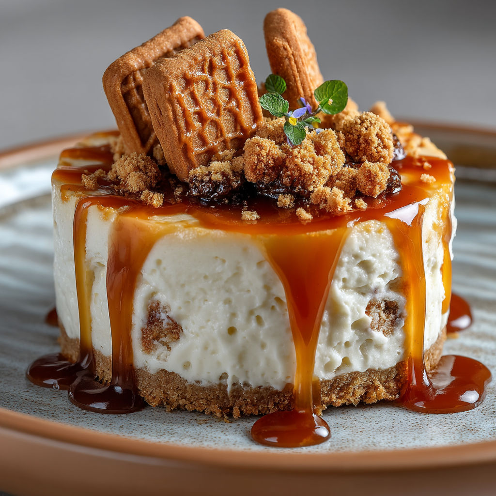 Une tarte au caramel, nougatine et spéculoos.