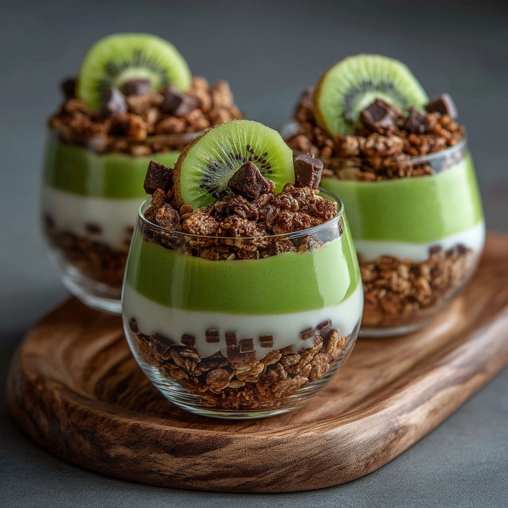 Un dessert en verre contenant des fruits et des noix.