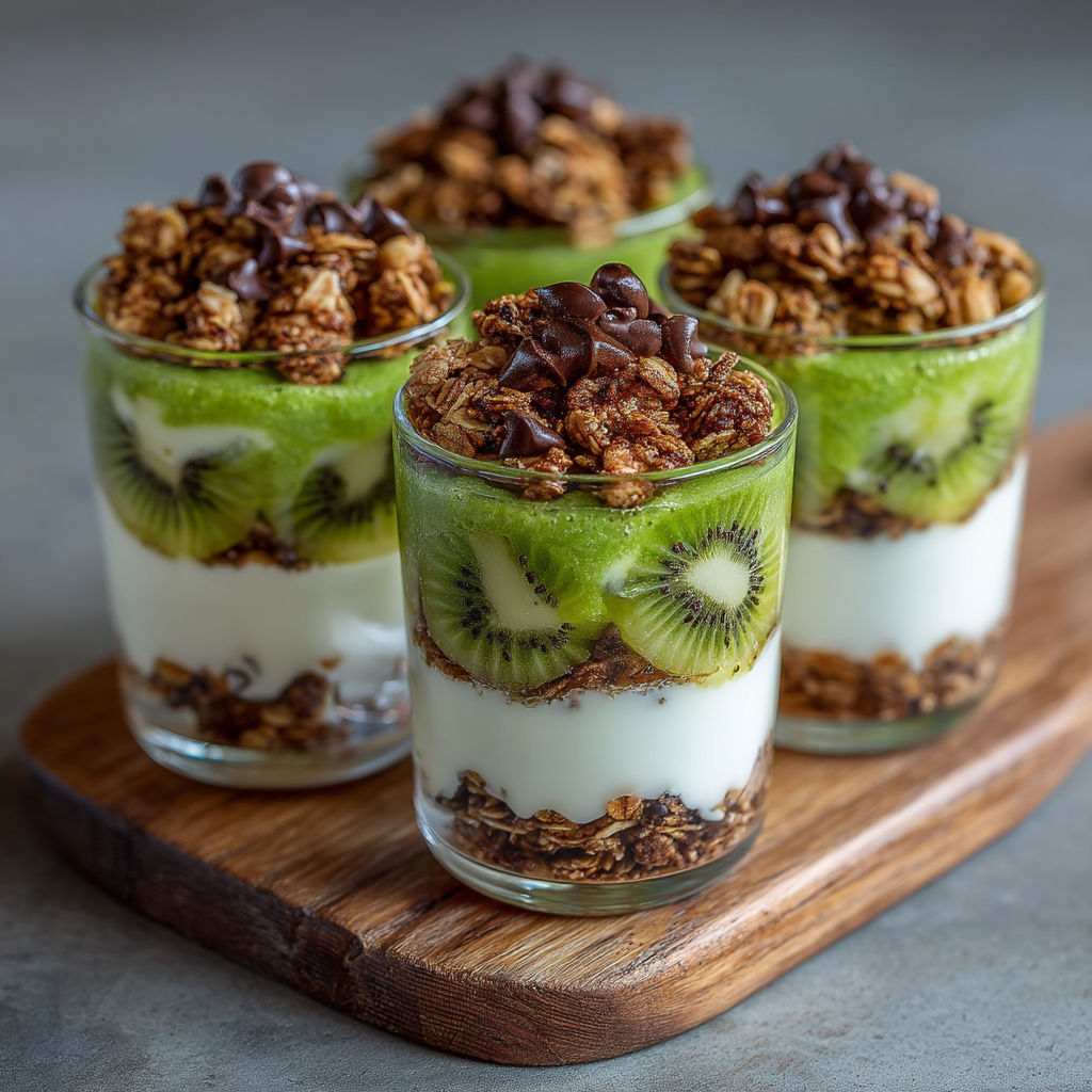 Desserts dans des verres.