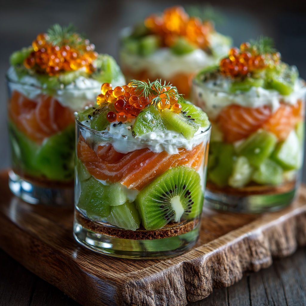 Desserts dans des verres.