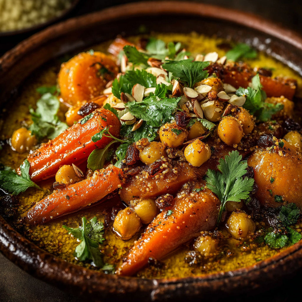 Une casserole de carottes et de graines de cumin.