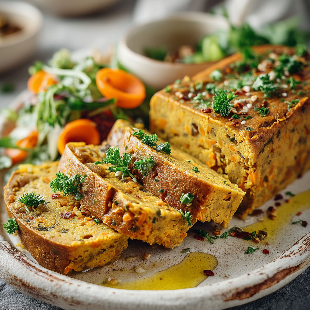 Terrine de pois chiches au curry sans oeufs, lait, gluten.