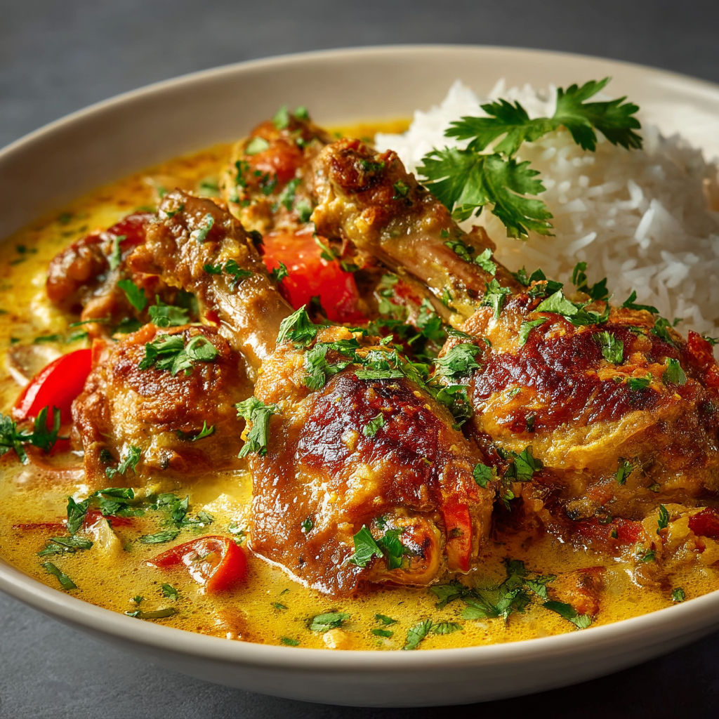 Un plat de poulet et riz.