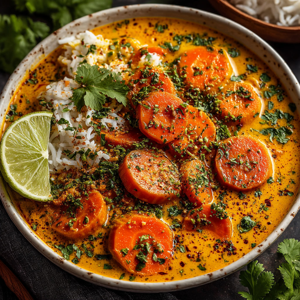 Une assiette de soupes avec des légumes et des carottes.