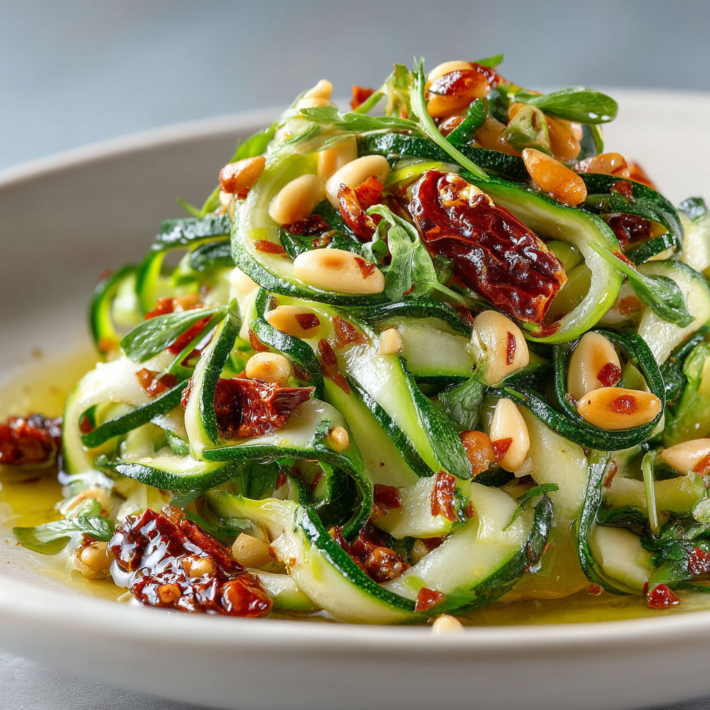 Une salade de courgettes et de noix de cajou.