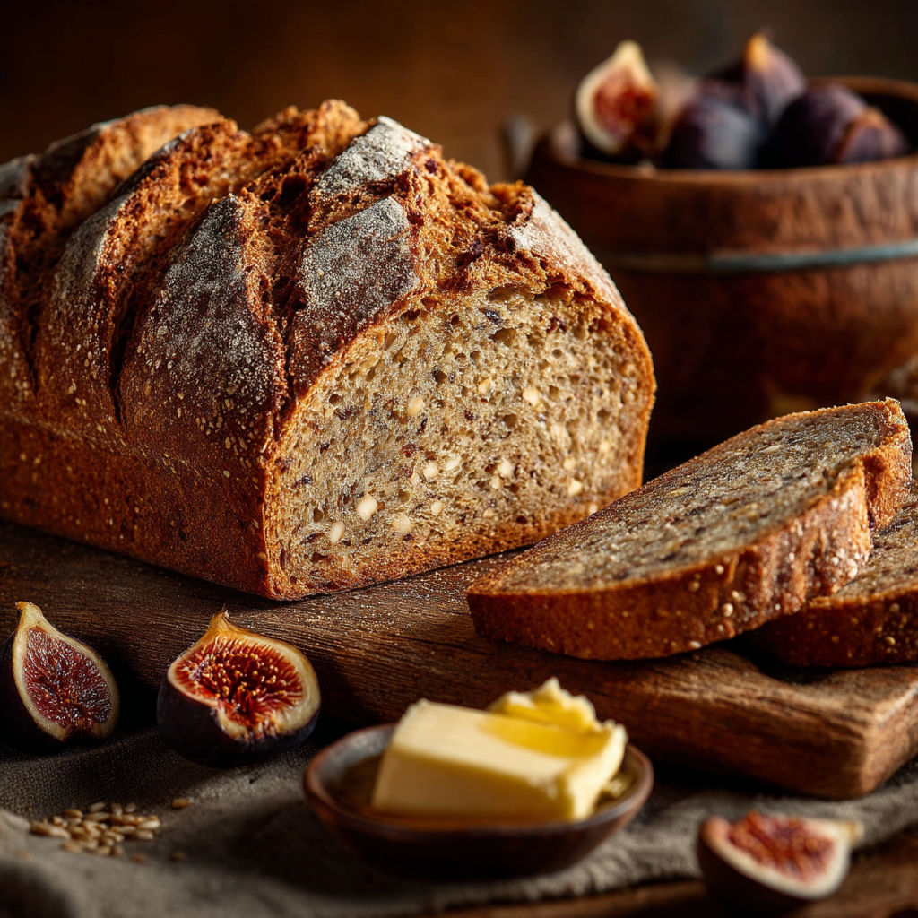 Pain aux châtaignes, aux figues et à l'épeautre.