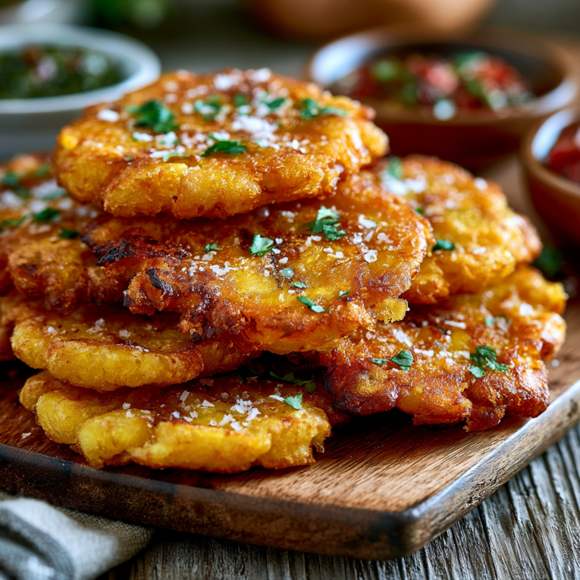 Pile of fried food on a plate.