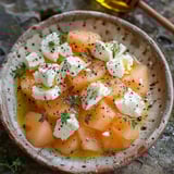 Salade de melon au chèvre et thym