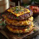Mini-Burgers Ramen Porc Kimchi Fusion