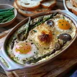 Œuf Cocotte Morilles Asperges Brebis