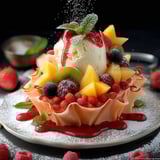 Tulipe fruits sorbets dessert élégant