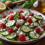 Salade Été Framboises Concombre Feta