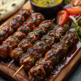 Brochettes de kefta marocaines à la viande hachée épicée et herbes fraîches