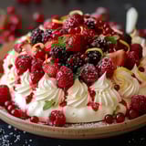 Pavlova aux fruits rouges authentique : meringue croustillante