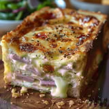 Croque-cake jambon fromage facile et réconfortant. Plat familial fondant au four