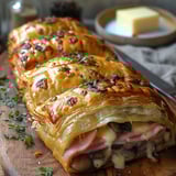 Feuilleté champignons jambon fondant.