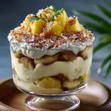 A dessert with pineapple and coconut.