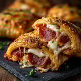 Two pieces of pizza with pepperoni and cheese.