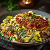 A plate of food with chicken and vegetables.