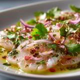 Carpaccio de lieu et coriandre.