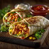 Wrap de poulet à la mexicaine.