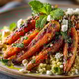 Carottes rôties au air-fryer & mélange de céréales.