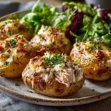 Pommes de terre au thon au air-fryer & salade.