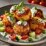 Ravioles croustillantes au air-fryer & crème de feta.