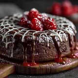 Une tarte au chocolat délicieuse avec des fraises.