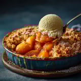 Une tasse de crumble aux abricots.