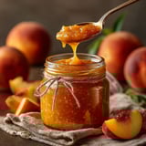 Un bocal de compote de pêches.