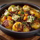 Poêlée de pommes de terre et potimarron au munster.