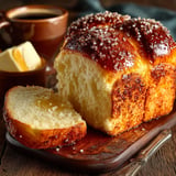 Une portion de brioche au sucre casson.
