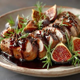 Filet mignon avec figues, Porto et romarin.