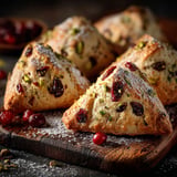 Petits pains aux cranberries et aux pistaches.