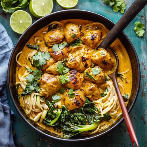 Recette facile de poulet au curry thaï et nouilles de riz en 30 minutes