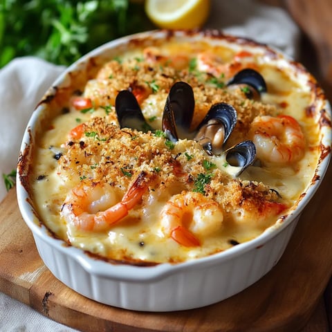 Gratin de fruits de mer à la française - Une recette familiale gourmande