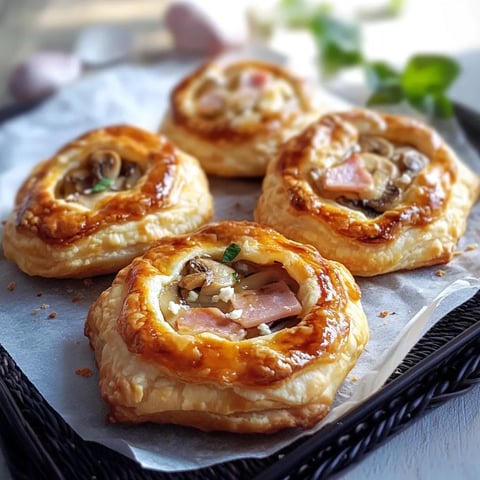 Tourtes champignons feta jambon