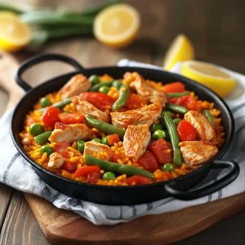 recette de la paella valencienne avec poulet, lapin et légumes