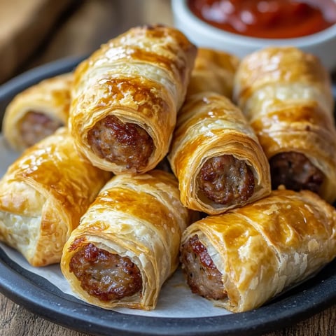 simples saucisses cocktail en bouchées apéritives gourmandes grâce à une pâte feuilletée et une cuisson à l'ai