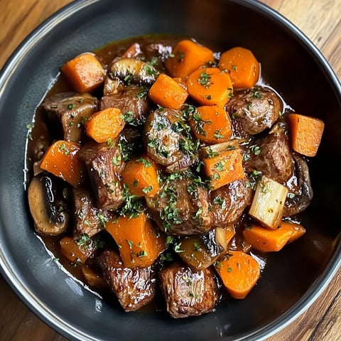 bœuf bourguignon revisité, cuit à l'Airfryer