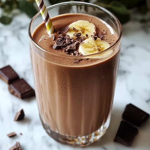 Smoothie banane, chocolat et purée d'amande